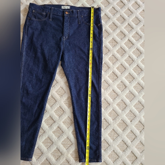 MADEWELL Women's 10" High-Rise Skinny‎ Jeans Dark Blue Wash Size 34P   Classic - Picture 9 of 10